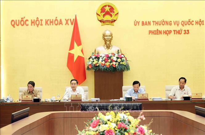 El vicepresidente de la Asamblea Nacional de Vietnam Tran Thanh Man interviene en la cita. (Foto: VNA)