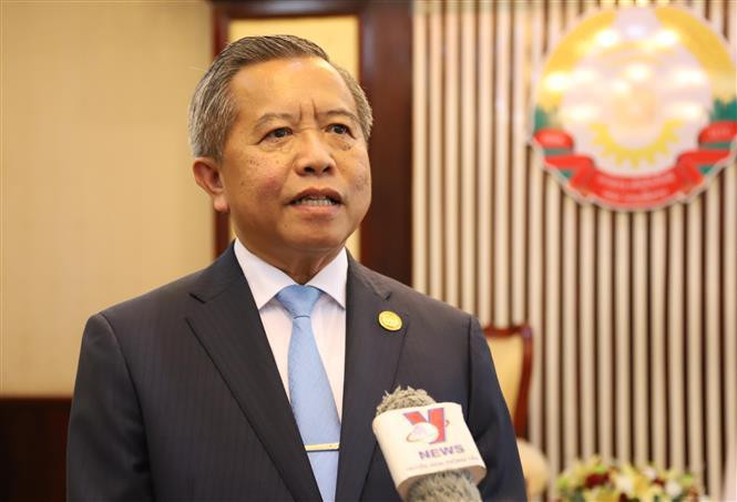 Boviengkham Vongdara, ministro laosiano de Tecnología y Comunicaciones y presidente de la Asociación de Amistad Laos-Vietnam. (Fuente: VNA)