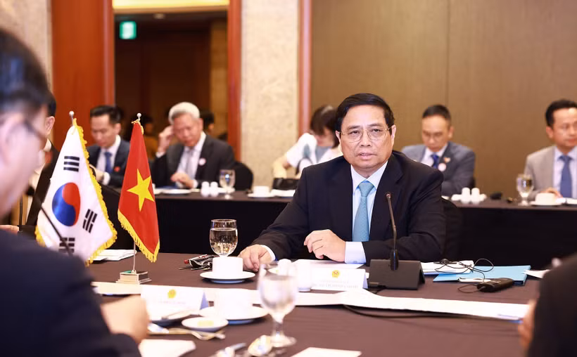 El primer ministro vietnamita, Pham Minh Chinh, en el evento (Fuente:VNA)