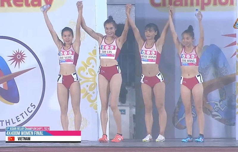 Atletas vietnamitas ganan medalla de oro en Campeonato Asiático de Relevos 2024 (Fuente: dangcongsan.vn)