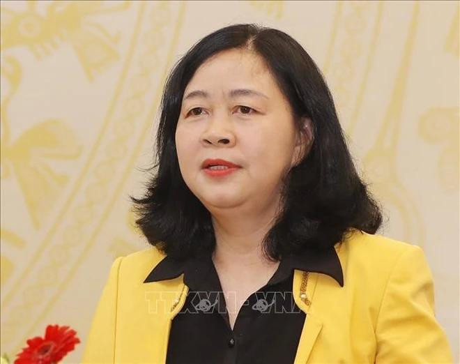 Bui Thi Minh Hoai, secretaria del Comité Central y jefa de la Comisión de Movilización de Masas del Comité Central del PCV. (Foto: VNA) thu-3186.jpg.webp