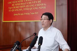 El presidente Luong Cuong habla en la reunión. (Foto: VNA)
