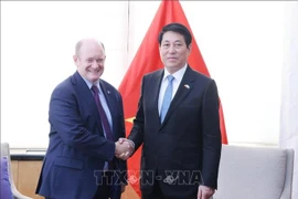 El presidente vietnamita, Luong Cuong, se reúne con el senador estadounidense Chris Coons. (Foto: VNA)