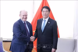 El presidente vietnamita, Luong Cuong, se reúne con el senador estadounidense Chris Coons. (Foto: VNA)