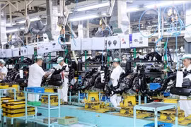 Línea de producción de la compañía Honda Vietnam, en el Parque Industrial Dong Van II. (Foto ilustrativa: VNA)