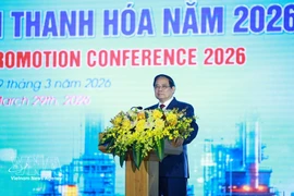 El primer ministro Pham Minh Chinh habla en la cita. (Foto: VNA)