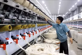 Producción de hilo en la compañía Logitex (Parque Industrial Vu Ninh, distrito Kien Xuong). Foto de ilustración. (Fuente: VNA)