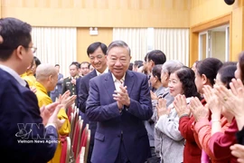 El secretario general To Lam asiste a una reunión en Hanoi con votantes y candidatos a la Asamblea Nacional de la XVI Legislatura, período 2026-2031. (Foto: VNA)