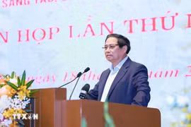El primer ministro de Vietnam, Pham Minh Chinh, habla en el evento. (Foto: VNA)