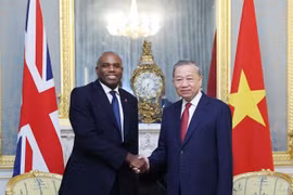 El secretario general To Lam se reúne con el viceprimer ministro británico, David Lammy, en Londres. (Foto: VNA)