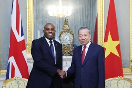 El secretario general To Lam se reúne con el viceprimer ministro británico, David Lammy, en Londres. (Foto: VNA)