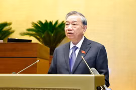 El secretario general del Partido Comunista de Vietnam, To Lam, habla en la conferencia. (Foto: VNA(