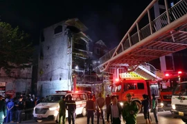 Escena del incendio en el distrito de Bac Tu Liem, en Hanoi. (Fuente: VNA)