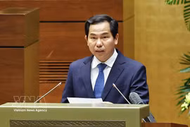 Le Quang Manh, secretario general y jefe de la Oficina de la Asamblea Nacional y titular de la Oficina del Consejo Electoral Nacional, presenta el informe final de las elecciones de la Asamblea Nacional de la XVI Legislatura y los Consejos Populares de todos los niveles para 2026–2031. (Foto: VNA)