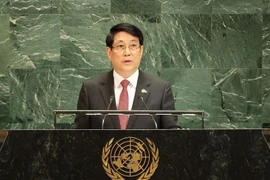 El presidente Luong Cuong interviene en el Debate General del 80.º periodo de sesiones de la Asamblea General de las Naciones Unidas. (Foto: VNA)