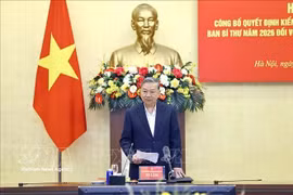 El secretario general del Partido Comunista de Vietnam, To Lam, habla en la conferencia. (Foto: VNA)