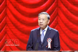 El secretario general del Partido Comunista y presidente de Vietnam, To Lam, habla en el evento. (Foto: VNA)