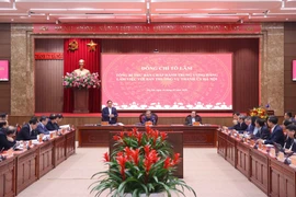 Panorama de la reunión de trabajo entre el secretario general del Partido, To Lam, con el Buró Ejecutivo del Comité partidista de Hanoi. (Foto: VNA)
