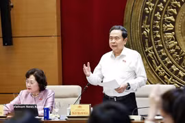 El presidente de la Asamblea Nacional, Tran Thanh Man, habla en el evento. (Foto: VNA)