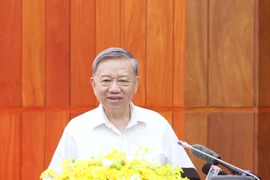 El secretario general del Partido Comunista de Vietnam, To Lam. habla en la reunión. (Foto: VNA)