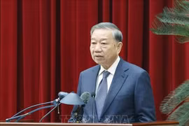 El secretario general del Partido Comunista de Vietnam, To Lam, habla en el evento. (Foto: VNA)