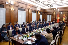 El secretario general del Partido Comunista y presidente de Vietnam, To Lam, sostiene conversaciones con el presidente de Sri Lanka, Anura Kumara Dissanayake. Foto: VNA