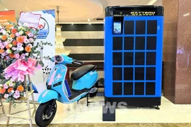 Estación de intercambio de baterías para motocicletas y vehículos eléctricos de la marca Selex. (Foto: Bnews/vnanet.vn)