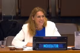 La jefa de la Oficina Regional para el Sudeste Asiático y el Pacífico de la Oficina de la ONU contra la Droga y el Delito (UNODC), Delphine Schantz.