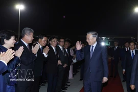 El secretario general del Partido Comunista de Vietnam (PCV), To Lam, concluye su visita de Estado a Camboya. (Foto: VNA) 