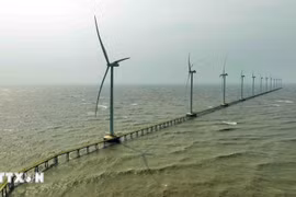 Planta de energía eólica en la ciudad de Duyen Hai, provincia de Vinh Long (antes Tra Vinh). (Foto: VNA)