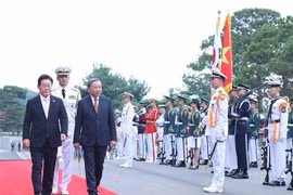En la ceremonia de bienvenida (Foto: VNA)