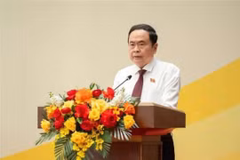 El presidente de la Asamblea Nacional, Tran Thanh Man, habla en la cita. (Foto: VNA)