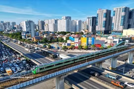 La línea de metro Cat Linh–Ha Dong en Hanoi. (Foto: VNA)