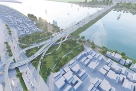 Perspectiva del proyecto de inversión en la construcción del puente Tran Hung Dao. (Foto: hanoimoi.vn)