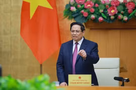 El primer ministro de Vietnam, Pham Minh Chinh, habla en la cita (Foto: VNA)