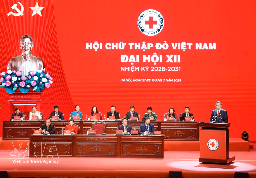 El secretario general del Partido Comunista y presidente de Vietnam, To Lam, habla en el evento. (Foto: VNA)