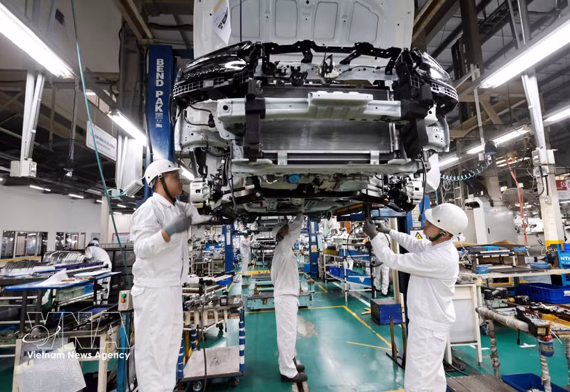 Producción de automóviles en la fábrica de Honda Vietnam en Vinh Phuc Ward, Phu Tho. Foto: VNA
