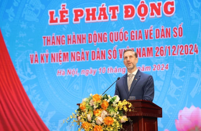 Matt Jackson, representante del Fondo de Población de las Naciones Unidas (UNFPA) en Vietnam (Foto: Vietnam+) screen-shot-2024-12-11-at-142342-4536.png