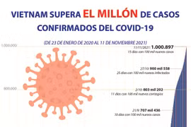 Vietnam supera el millón de casos confirmados del COVID-19 