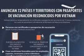 Anuncian 72 países y territorios con pasaportes de vacunación reconocidos por Vietnam
