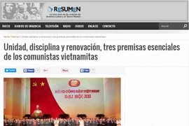 Medio de comunicación argentino elogia éxito del Congreso del PCV