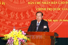 Presidente laosiano visita Academia Nacional de Política Ho Chi Minh