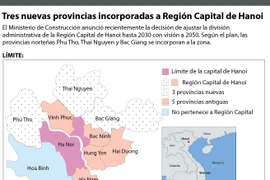 [Infografía] Tres nuevas provincias incorporadas a Región Capital de Hanoi