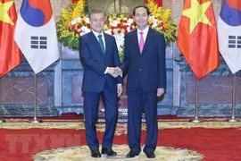 Recibe presidente de Vietnam a su homólogo de Sudcorea en el Palacio presidencial 