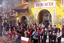 Visitan pagoda en primeros días del Año Nuevo