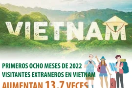 Visitantes extranjeros en Vietnam aumentan 13,7 veces en primeros ocho meses