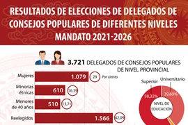 Estructura de delegados de consejos populares de diferentes niveles