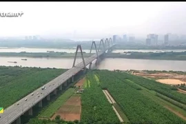 Panorama del área de planificación urbana del río Rojo desde arriba 