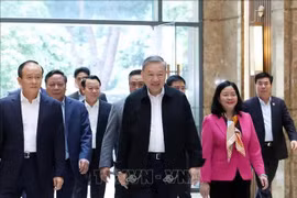 El secretario general del Partido Comunista de Vietnam (PCV), To Lam, se reúne con los dirigentes principales de Hanoi. (Foto: VNA)
