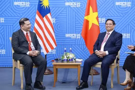 El primer ministro de Vietnam, Pham Minh Chinh, sostiene un encuentro con el ministro de Economía de Malasia, Rafizi Ramli. (Foto: VNA)